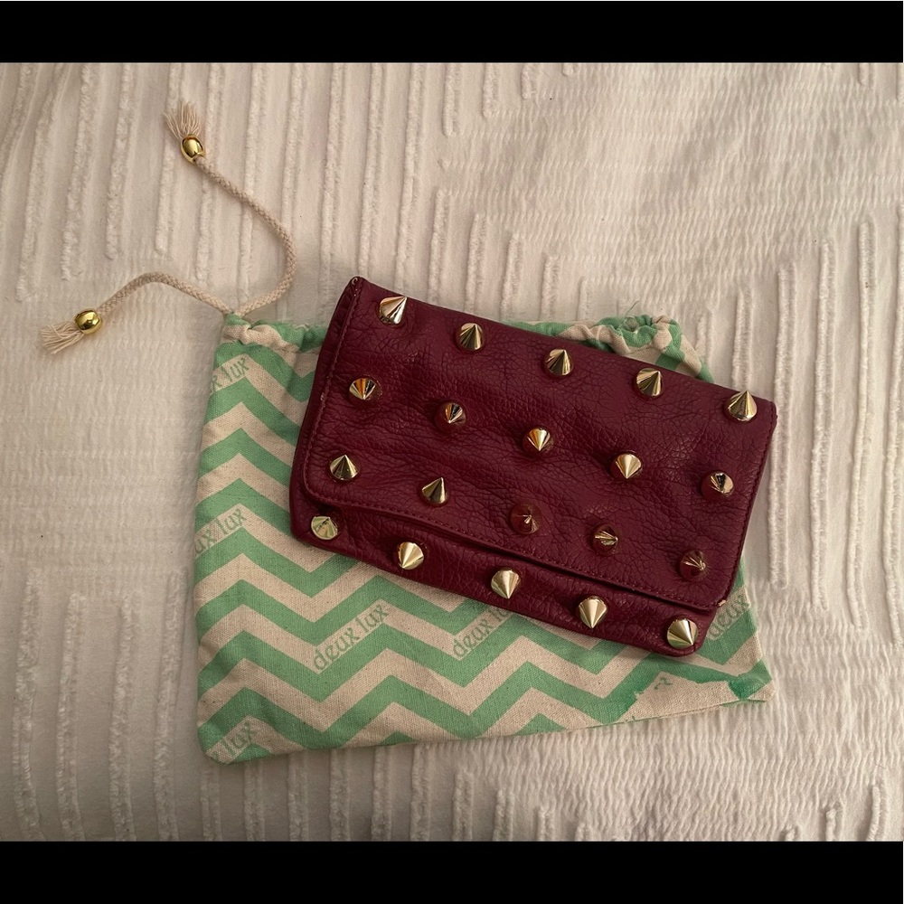 Deux Lux studded clutch purse